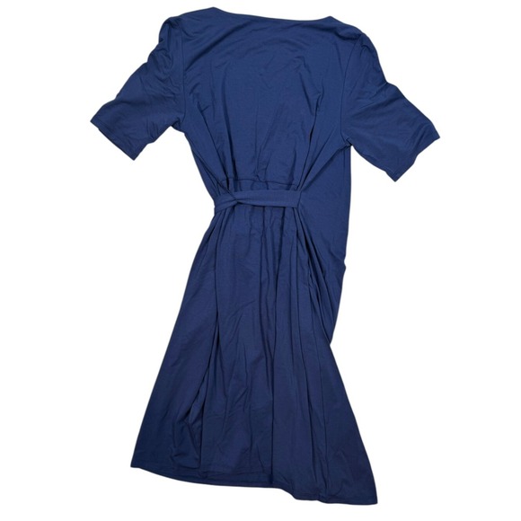 Quince Women's Navy Tencel Jersey Maternity & Nursing Wrap Dress Size Medium NWT - Picture 3 of 6
